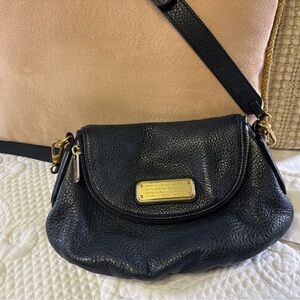 Marc Jacobs Black and Gold Crossbody Bag with Adjustable cross body  Strap